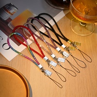 Bracelet de téléphone à porter au poignet avec pendentif entièrement orné de diamants, tendance, polyvalent, pour femme, chaîne de téléphone robuste, bracelet de poignet