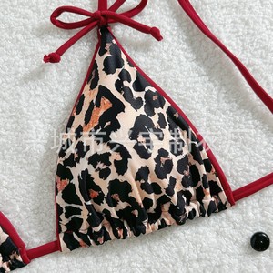 Nouveau maillot de bain deux pièces imprimé léopard style européen et américain 2025 pour femme, bikini de plage haut de gamme avec lacets - Product Image 4