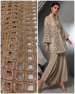 Luxury Cutwork Fabric <b>with</b> Elegant Detailing Ideal for Wedding Wear <b>Sarees</b> Lehengas Designer Outfits Party Wear - Product Image 6