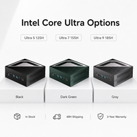 Mini PC con IA, Intel Core Ultra 9 185H, USB4, con Doble LAN 2.5G, DDR5, Doble PCIe 4.0 SSD, para Uso en Oficina y Negocios, PC para OEM/ODM