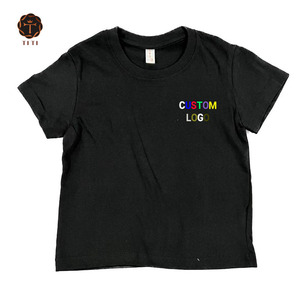 T-shirts unis et respirants pour enfants, hauts pour garçons et filles, vêtements blancs et noirs en coton 100% - Product Image 1