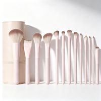 5/7/10/13-teiliges Kirschrosa Make-up Pinsel Set Großhandel Individuelles Logo Synthetische Borsten Mit Leder-Aufbewahrung Komplettes Make-up Pinsel Set