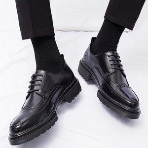 Chaussures en cuir respirantes pour hommes - Formelles, style haut de gamme, rehaussantes, pour tenue décontractée ou habillée - Product Image 3