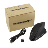 Mouse Vertikal Ergonomis 2.4G USB Dual Side Scroll Wheel Isi Ulang 1200DPI untuk Pemain Game - Komputer & Laptop
