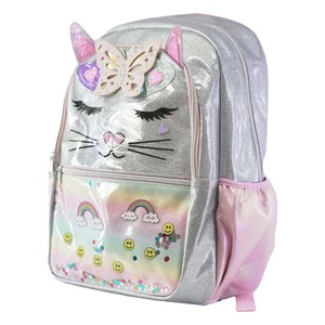Sáng Bóng Long Lanh Loạt Tưởng Tượng Mèo Bướm Cô Gái Trường Ba Lô Và Ăn Trưa Túi Lạnh Đặt Chất Liệu <span class=keywords><strong>PVC</strong></span> Cho Sinh Viên - Product Image 5