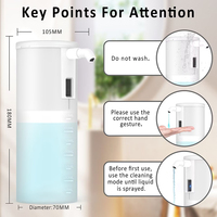 Distributeur automatique de savon liquide sans contact 350 ml (12 oz) rechargeable par USB-C, 4 niveaux réglables, avec certificats CE et FCC