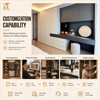 Zunteng Charcoal White PET Geometric Apparel Gallery pour la planification de la décoration intérieure de la chambre principale d'une manoir moderne