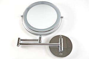 USB Rechargeable Cordless Wall Mounted Dual Arm LED Magnifying 8" Bathroom Cosmetic Vanity Mirror - Product Image 4