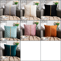 Housse de coussin carrée géométrique moderne en velours de luxe avec fermeture éclair dissimulée 18x18 pouces, décoration intérieure, hôtel, gris, blanc, or, cuir