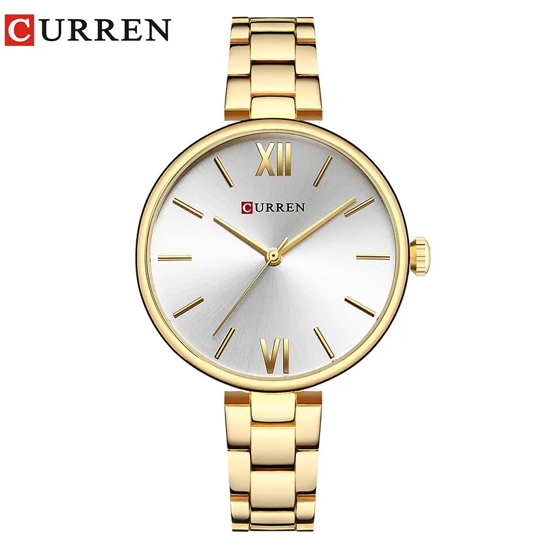 CURREN 9017 Damen uhr Mode Luxus uhr Reloj Mujer Edelstahl Damen uhr Quarz armband Armbanduhr