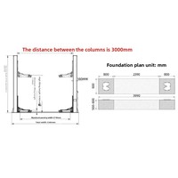 4 Tonluk Araç Lifti 185 Metre Çift Kolonlu Portal Lift Bakım Ekipmanı Tamirhaneler İçin Çin Malı 4000kg