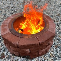 Insert de foyer sans fumée en acier Corten robuste OEM, anneau de doublure de foyer en acier patinable, multi-pièces à assembler par boulons avec ventilation
