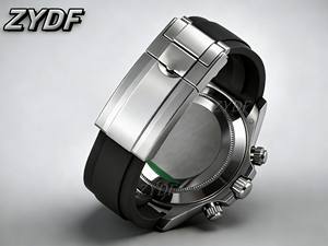 Reloj Cronógrafo Mecánico de Lujo de Alta Calidad de 40 mm QF 126519, Acero 904L, 4131, 155 g de Peso, Deportivo, de Buceo, con Correa de Goma Negra Panda - Product Image 5