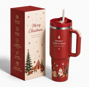 Tairflask Nouveau Design 2026 Gobelet de Noël 40oz <span class=keywords><strong>avec</strong></span> poignée et <span class=keywords><strong>paille</strong></span> en acier inoxydable 304, <span class=keywords><strong>Mug</strong></span> de voyage pour l'extérieur, Maintient au chaud 12-24h - Product Image 1