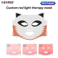 Masque facial LED ILUXRED OEM ODM 630 850nm 276 LED, thérapie par lumière rouge, masque facial en silicone infrarouge