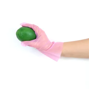 粉色CPE手套压花食品级手套一次性塑料手套厨房食品清洁食品处理