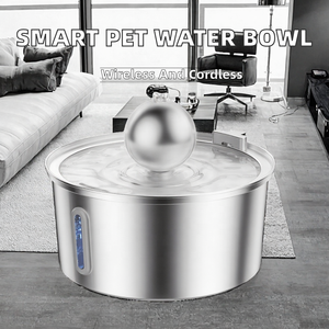Fontaine à eau pour chien moderne en acier inoxydable 304, distributeur d'eau automatique pour animaux de compagnie, bol d'hydratation intérieur, filtration, rechargeable - Product Image 2