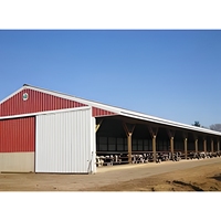 Ensemble complet de hangars pour bétail galvanisés, styles personnalisables variés, haute qualité à bas prix pour les fermes de bovins, porcs et moutons