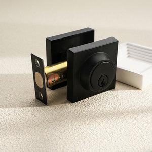 Filta Kẽm Hợp Kim Chốt Cửa Khóa Vuông Lối Vào Cửa Khóa Với <span class=keywords><strong>Key</strong></span> Matte Đen Khóa Thiết Lập - Product Image 3