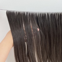 Donor-geprüfte Double Drawn Featherline Extensions aus brasilianischem Echthaar, 100 % unbehandelt, höchste Qualität 12A, 1 Stück, 10 - 32 Zoll