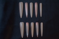 Faux ongles en ABS, forme amande longue et pointue, style à presser