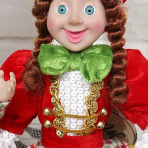 Bán Buôn Handmade Giáng Sinh Elf Màu Đỏ/Màu Xanh Lá Cây Màu Cho Trẻ Em Món Quà Handmade Giáng Sinh Đồ Chơi Vài Ngồi Giáng Sinh Treo Elf - Product Image 5