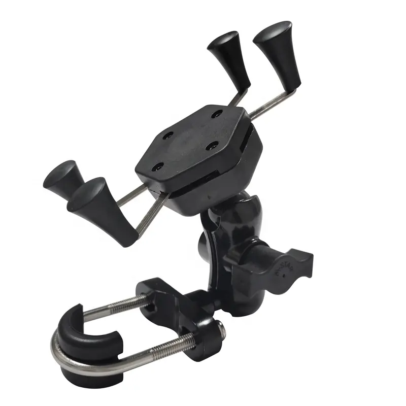 X-shape 3.5-6.5 inch mobile phone 360 degree rotation handlebar mount bicycle cellphone holder black motorcycle holder phone