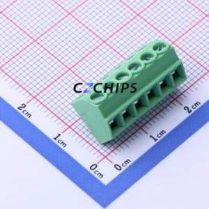 JL102-35006G01 Screw Terminal Block Through hole Component (THT),P=3.5mm Connector 1x6P 3.5mm Green Through Hole - Product Image 1