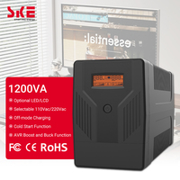 SKE GP1200 UPS Monofásico Interactivo de Línea 1.2KVA 720W Carcasa de Plástico LCD/LED Opcional 110V/220V Batería de Plomo-Ácido 12V 7AH Onda Sinusoidal