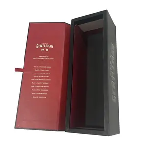 luxury custom logo black wine glass bottle gift whisky display packaging premium wine paper rigid box