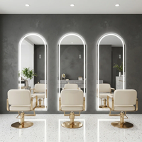 Miroir mural moderne pour hôtel, miroir de salon sur pied avec éclairage LED, miroir de vanité avec lumière