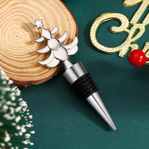Custom Wijn Stopper Zink Legering Kerstboom Dennenappel <span class=keywords><strong>Genie</strong></span> Auto Kerst Fles Wijnstop Voor Kerst - Product Image 6