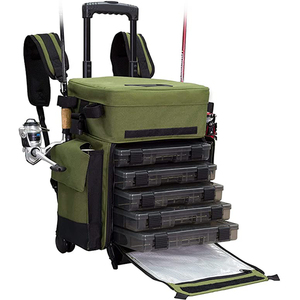 Custom large Outdoors Waterproof Rolling Fishing Tackle Storage Bag Backpack Fisherman fishing tackle rod bags