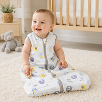 Gigoteuse Bébé 100% Coton Sans Manches Couverture Portable Fermeture Éclair Bidirectionnelle Imprimé Monstre Respirante 0-24 Mois Personnalisable OEM