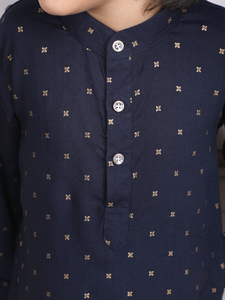 Conjunto de Kurta y Pijama Azul Marino para Niños, Ropa Tradicional India, Traje Festivo, Elegante y Cómodo - Product Image 5