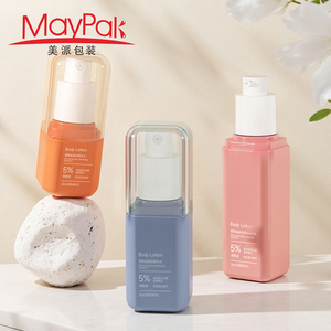 Flacon carré de luxe en PET 30ml 50ml 80ml vide pour cosmétiques, huile visage, nettoyant, gel, lotion, crème - Product Image 1