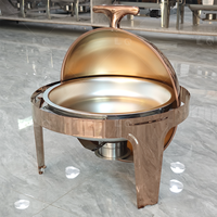 Chauffe-plats pour buffet d'hôtel commercial en acier inoxydable à clapet en verre avec chauffage au carburant pour les plats de chauffe-plats de fête