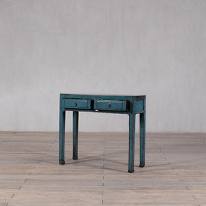Mesa <span class=keywords><strong>Consola</strong></span> de Madera Maciza de Reproducción Vintage <span class=keywords><strong>con</strong></span> <span class=keywords><strong>Cajones</strong></span> Pintados, Muebles Rústicos para Sala de Estar para Uso Doméstico - Product Image 3