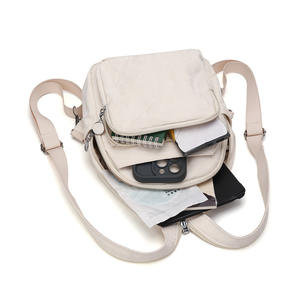 Mochila minimalista de estilo coreano para mujer, impermeable, 20L, correa desmontable, bolso de viaje diario, Color sólido, multicapa - Product Image 2