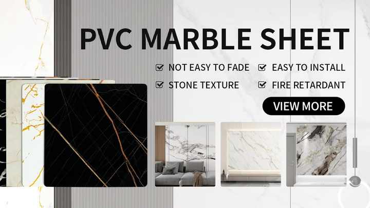 Modern PVC Marble Wall Panels UV Coated Waterproof Sheets for Hotels ...