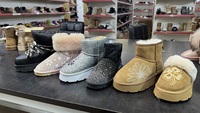 Bottes d'hiver en EVA et TPR imperméables, à bout rond, avec sangles en tissu, semelle intérieure plate confortable et douce, chaudes pour l'hiver