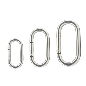 Oval Shape Durable Snap <strong>Hook</strong> Spring Buckle 304 Stainless Steel Carabiner <strong>Hook</strong> - Product Image 1