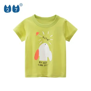 Grün 100% Baumwolle Sommer lässig Kurzarm T-Shirt Kinder Kleidung Baby Kinder Tops Mädchen T-Shirts