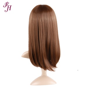 FH Dropshipping Dropshipping Perruque brune droite Bob Perruque synthétique Remy résistante à la chaleur pour femmes noires - Product Image 4