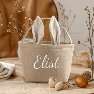 Cesta de Lino con Orejas de Conejo para Guardar Huevos de Pascua y Decorar el Hogar, Personalizable al por Mayor - Product Image 6