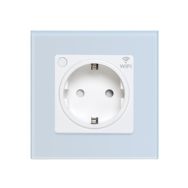 CNSKOU Factory Eu Crystal Panel Remote Control TUYA Ewelink WiFi Power Connected Plug Power Smart Sockets