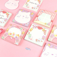 Bloc de Notas Adhesivas Kawaii Divertidas, Cuadrados Adhesivos con Dibujos Animados, Set de Papelería, Bloc de Notas para la Escuela, Oficina, Recordatorios Diarios, Regalos