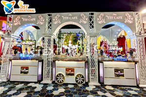 Mostrador de Buffet para Bodas de Alta Gama, Moderno, Blanco y Dorado, Barra Decorativa para Helados, Elegante Configuración de Mostrador de Comida para Eventos y Decoración de Catering - Product Image 4