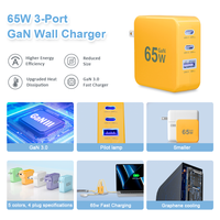 Chargeur mural rapide PPS PD 3.0 100W 3 ports USB A GaN pour ordinateur portable 65W USB C compatible MacBook iPhone 17 16 Samsung