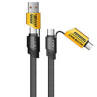 Câble de charge rapide convertible 4 en 1 de haute qualité, câble tressé en métal super rapide, PD 65W, C vers C, câble de charge multiple